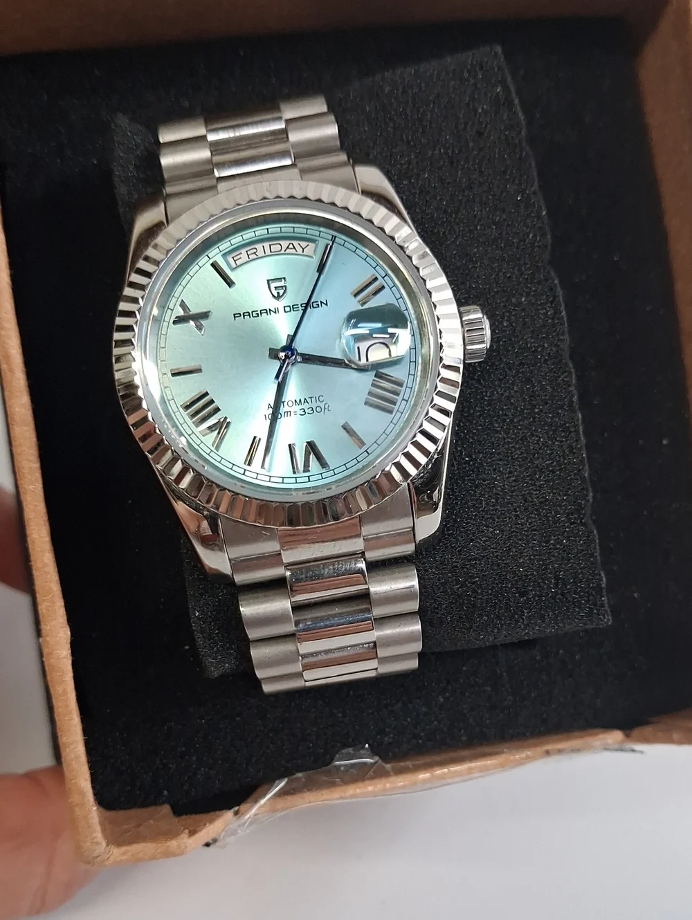 NWT Mens Pagani Design Men's Automatic Watch Sapphire Glass 100 Meter Resistant